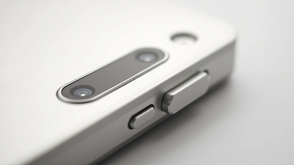 Close-up detail shot of premium gadget materials—brushed aluminum, glass, premium plastic textures showing build quality with shallow depth of field, soft studio lighting highlighting surface details