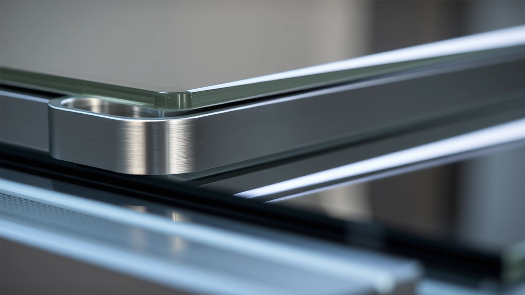 Close-up of premium metal and glass device materials with reflective surfaces and refined edges, showing texture and craftsmanship in natural lighting