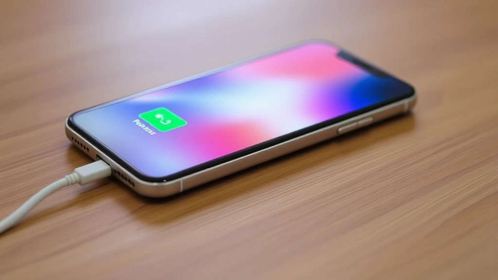 Smartphone or tablet charging rapidly with glowing power indicator, showing modern fast-charging technology and power delivery in action