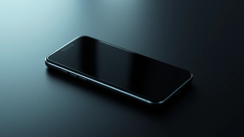 Premium smartphone with curved display on sleek black background, modern minimalist lighting, shallow depth of field