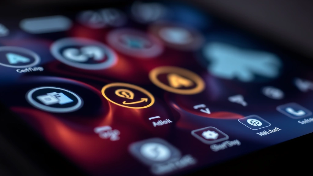 Close-up of device interface displaying smooth animations and responsive touch interactions with ambient lighting