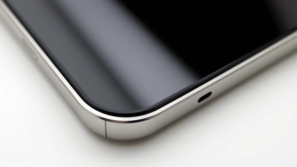 Close-up of premium aluminum and glass device showing beveled edges and matte finish on minimalist white background, professional product photography