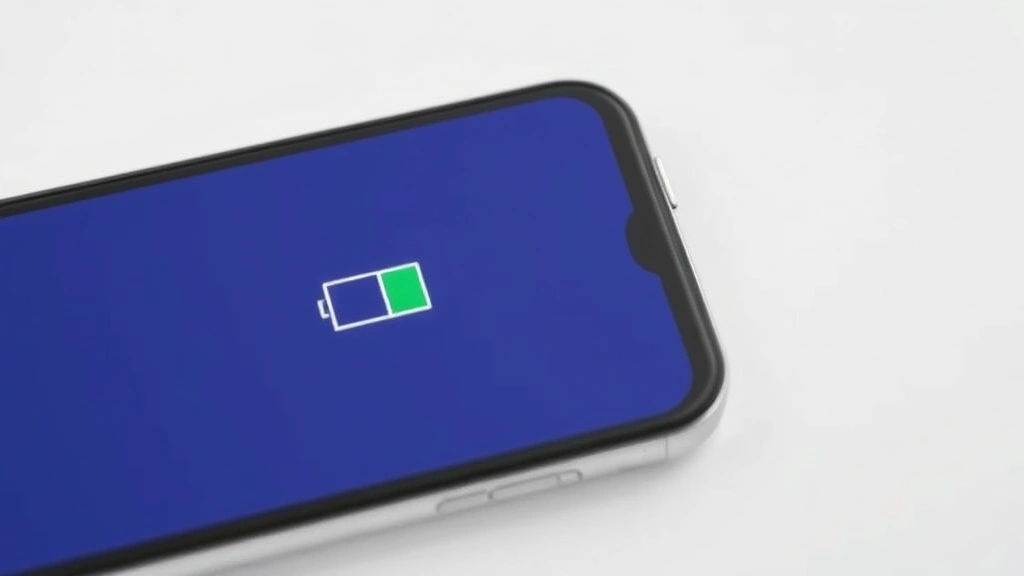 Device displaying battery indicator and connectivity status icons, clean minimalist interface design visible on screen, neutral background