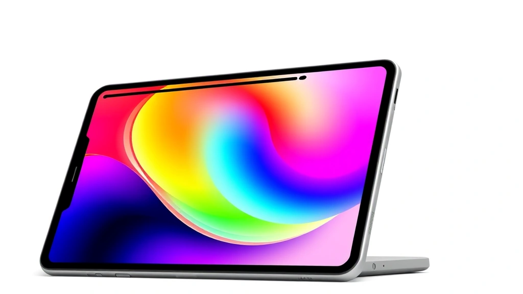 Smartphone and tablet displaying vibrant colors with curved displays visible from side angle, showing thickness and design, minimalist white background