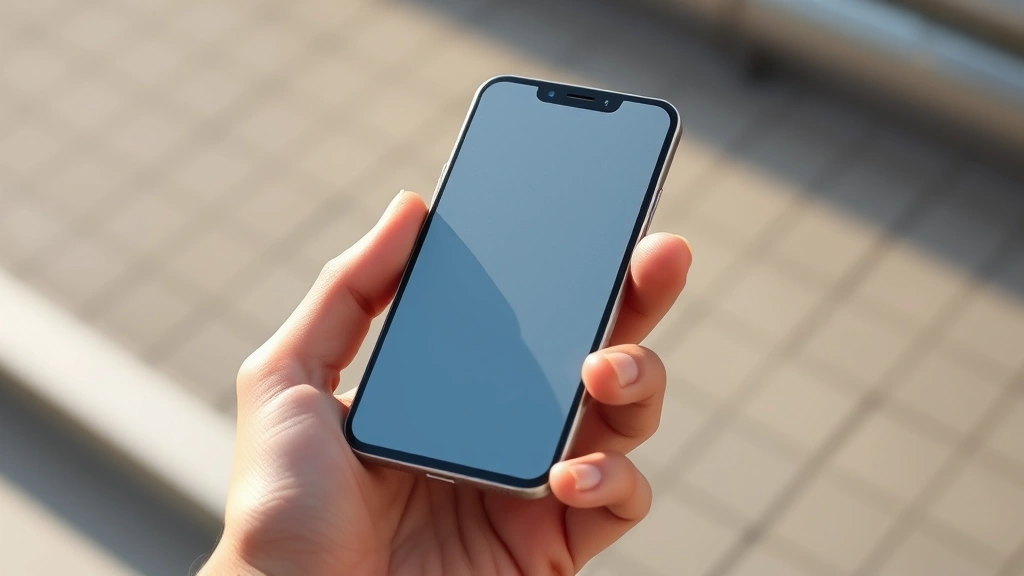 High-end smartphone with premium metallic finish in hand, natural lighting, showing sleek device design and curved edges with shallow depth of field