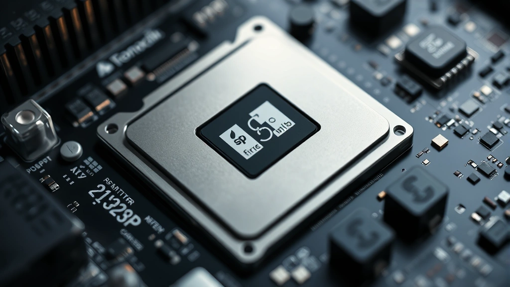 Close-up of device internals showing processor chip, battery, and cooling system components, detailed circuit board photography with professional lighting