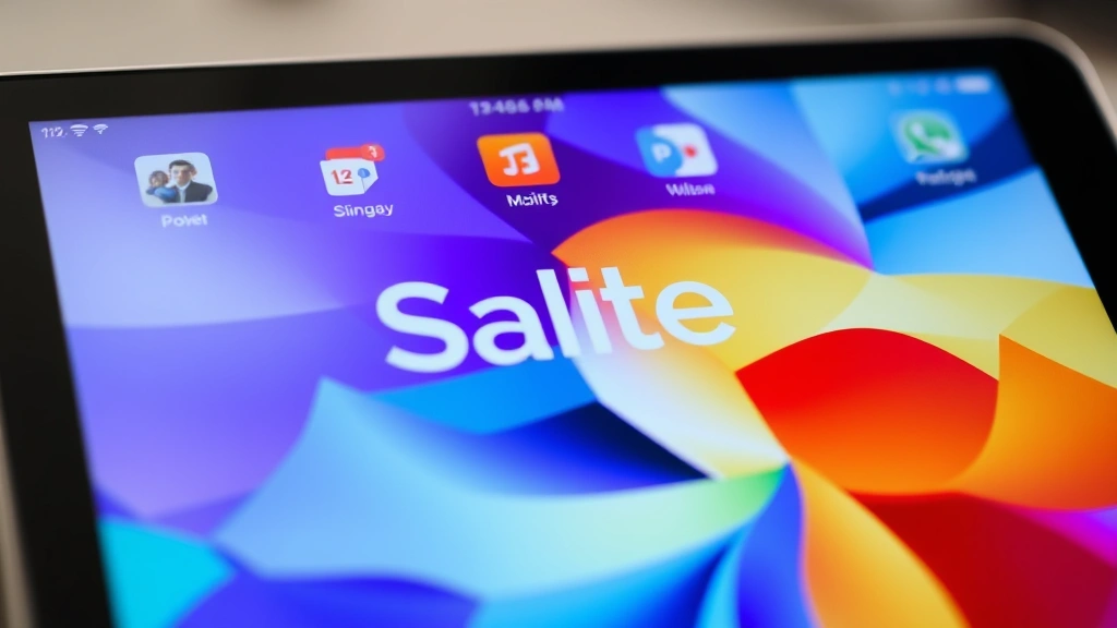 Gadget display screen showing smooth interface with vibrant colors and sharp text, shot at slight angle showing screen quality and color accuracy