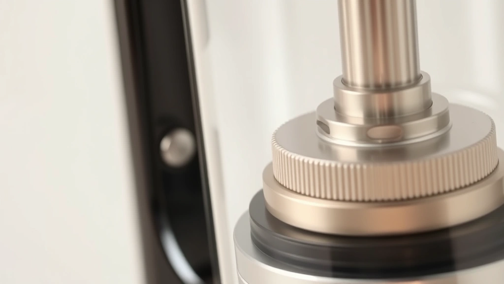 Close-up detail shot of high-quality metal and glass device construction showing premium materials and precise engineering on a neutral background