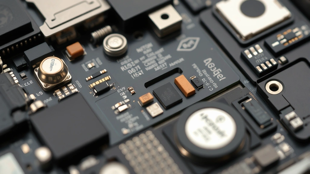 Detailed macro photography of internal circuit board components and battery cells from a disassembled gadget, showing build quality and engineering precision