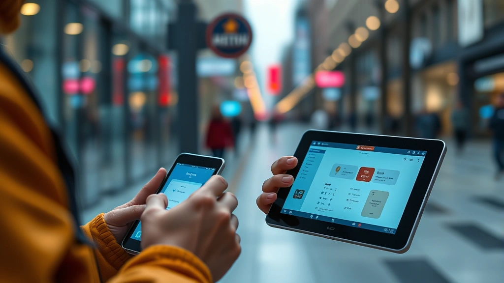Gadget in-use scenario showing responsive display and user interaction, emphasizing real-world usability and modern design language