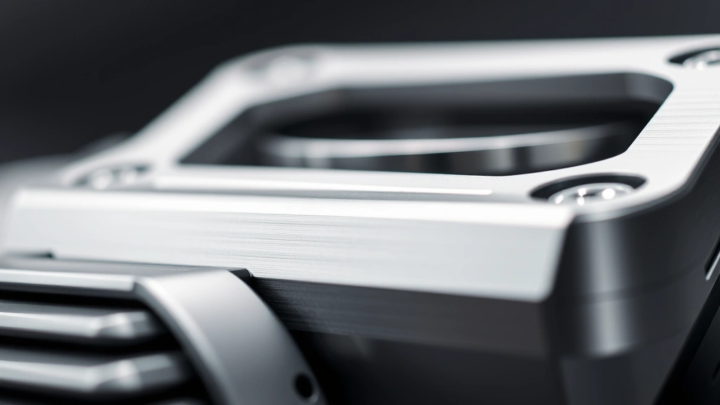 Close-up of metallic device showing aluminum frame texture and precision engineering details, shallow depth of field, professional product photography lighting