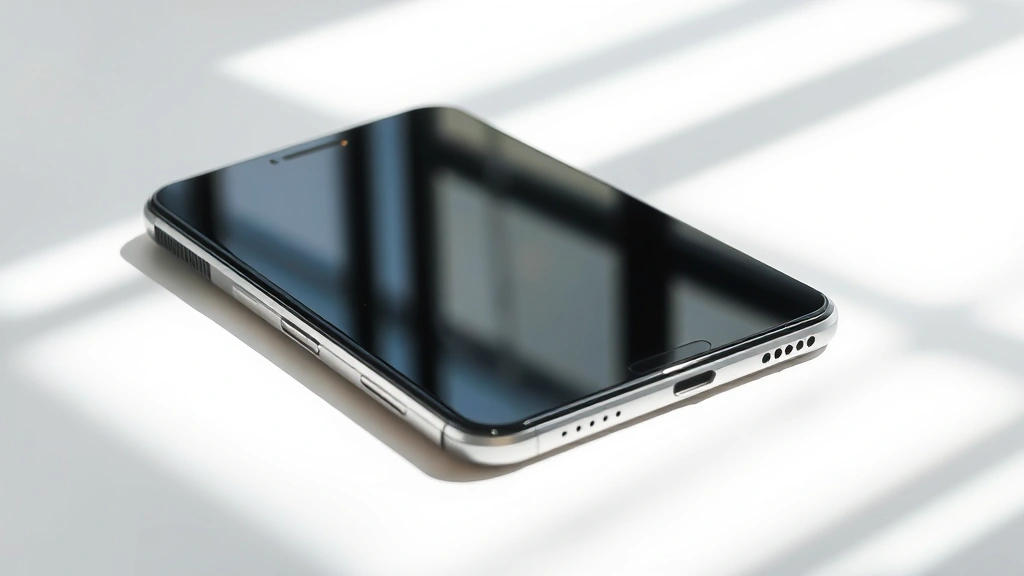 Premium smartphone showing sleek metal frame and glass back in natural light, minimalist background highlighting design details
